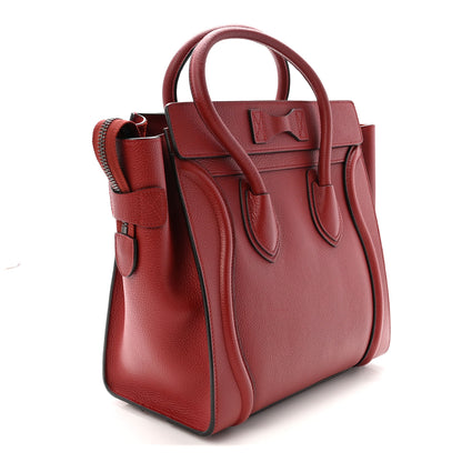Celine Drummed Calfskin Micro Luggage Merlot 3 of 9