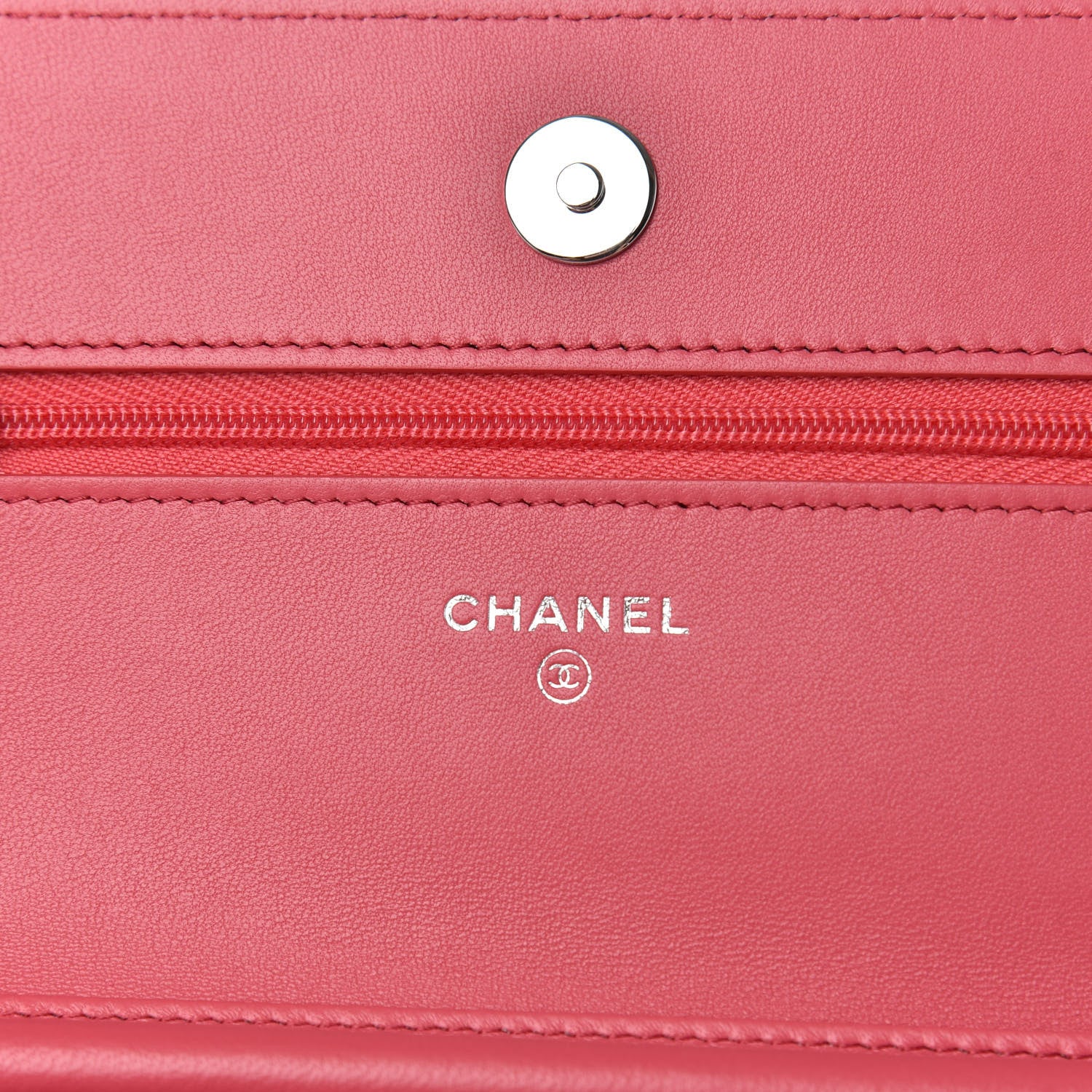 Chanel Lambskin Quilted Wallet On Chain WOC Pink 6 of 9