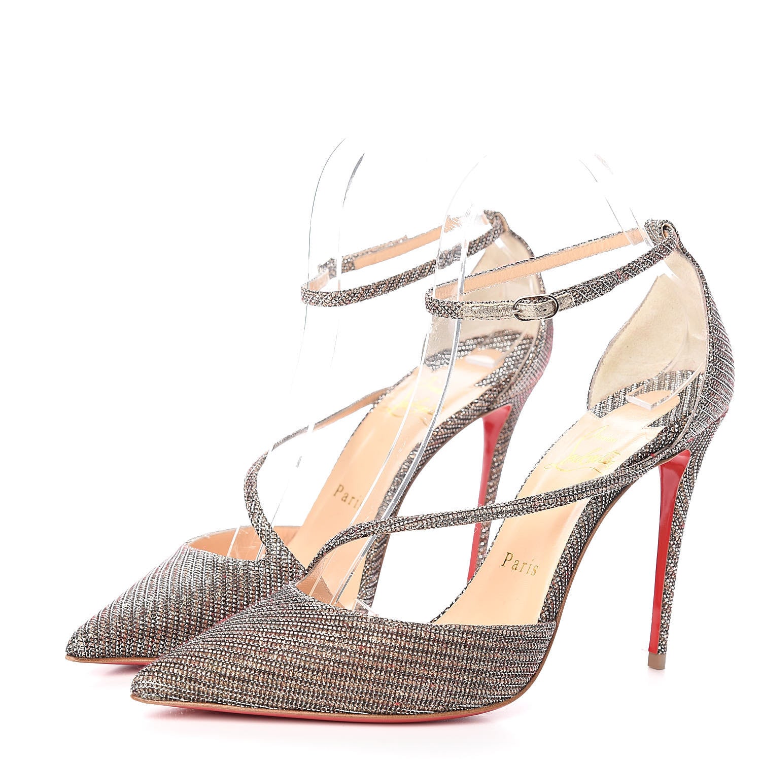 Christian Louboutin Glitter Chain Fliketta 100 Pumps 36.5 Roche 3 of 8