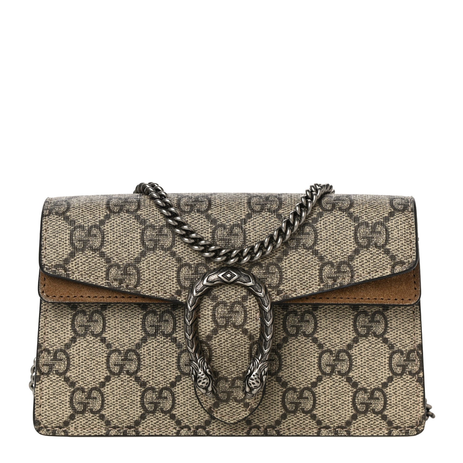 Gucci GG Supreme Monogram Super Mini Dionysus Shoulder Bag Taupe 1 of 11