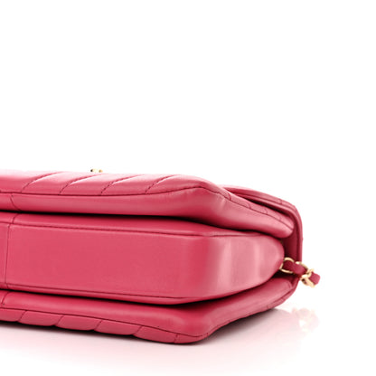 Chanel Lambskin Chevron Quilted Small Trendy CC Dual Handle Flap Bag Pink 10 of 12