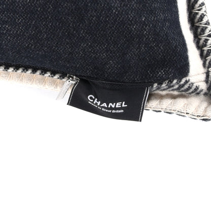 Chanel Merino Wool Cashmere CC Pillow Black White 3 of 3