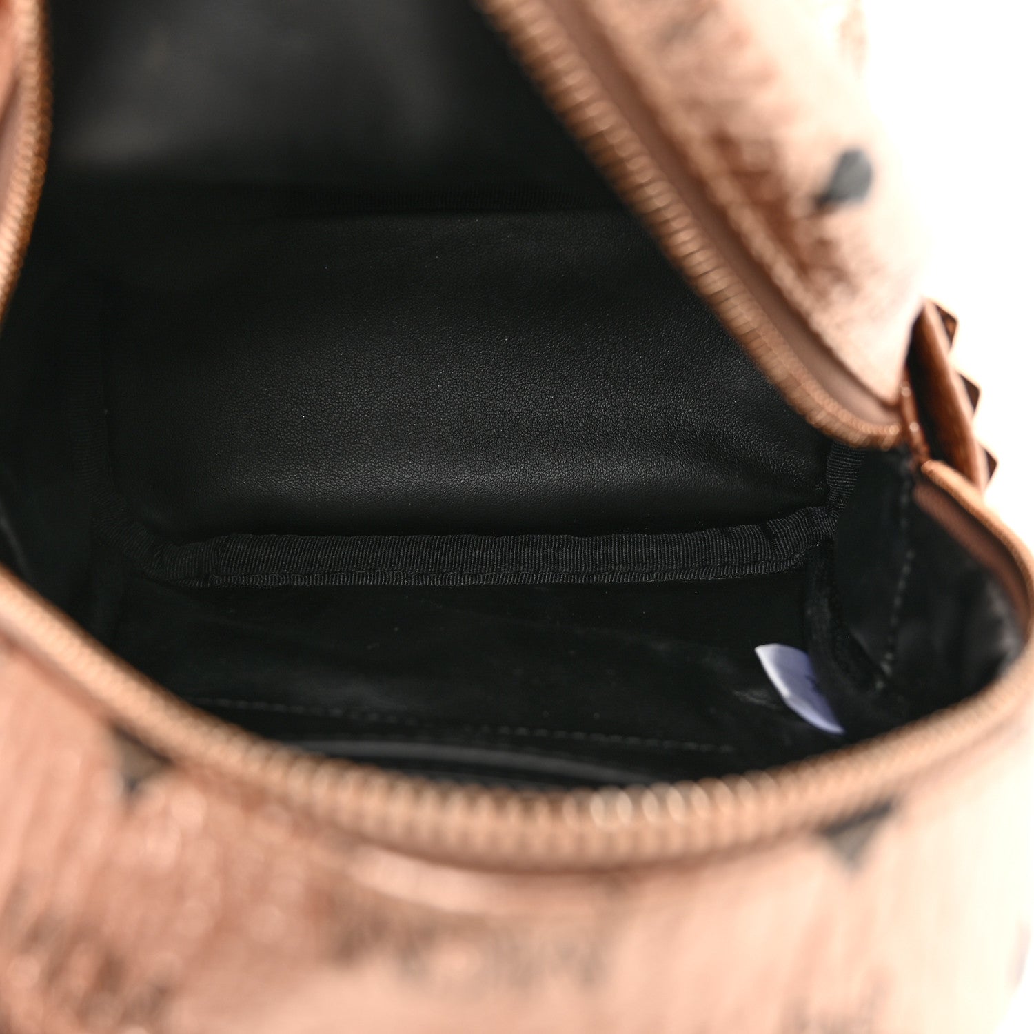 MCM Metallic Visetos Studded X-Mini Bebe Boo Backpack Champagne Gold 5 of 10