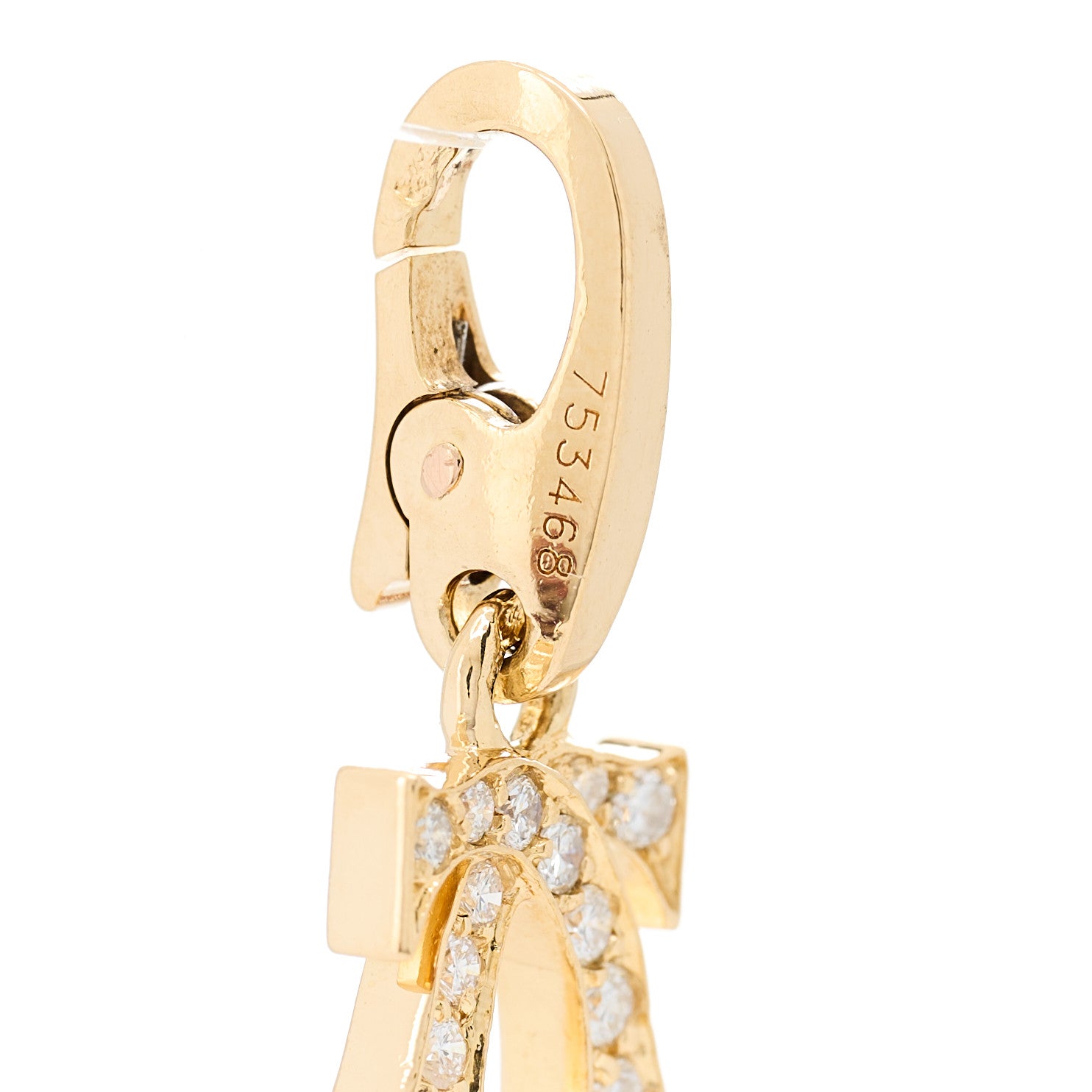 Cartier 18K Yellow Gold Diamond Logo Charm 3 of 5