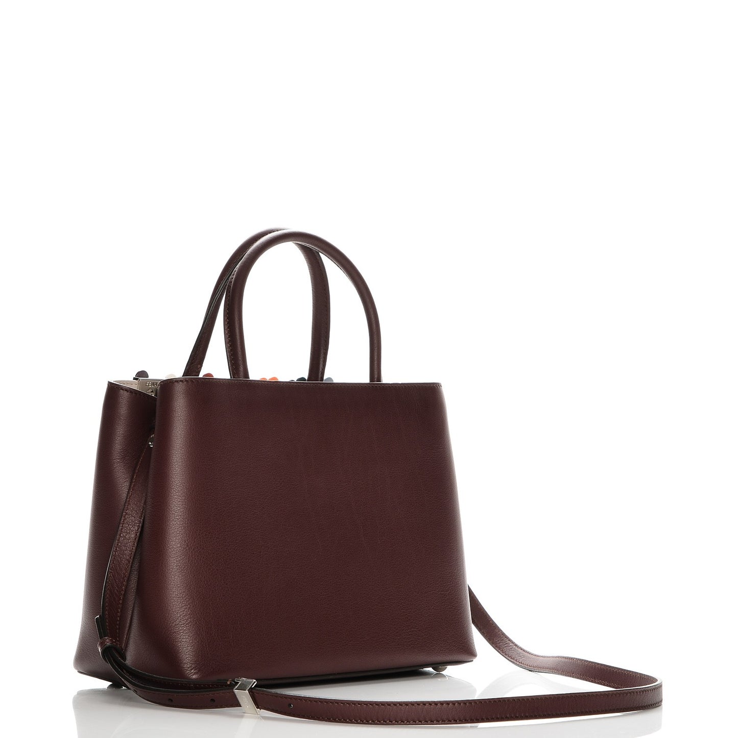 Vitello Dolce PVC Flower Studs Petite 2Jours Tote Bordeaux Multicolor