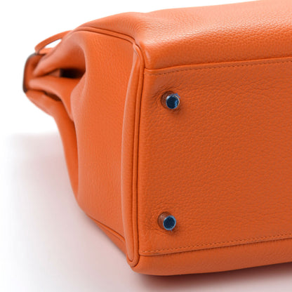 Hermes Taurillon Clemence Kelly Retourne 40 Orange 5 of 8