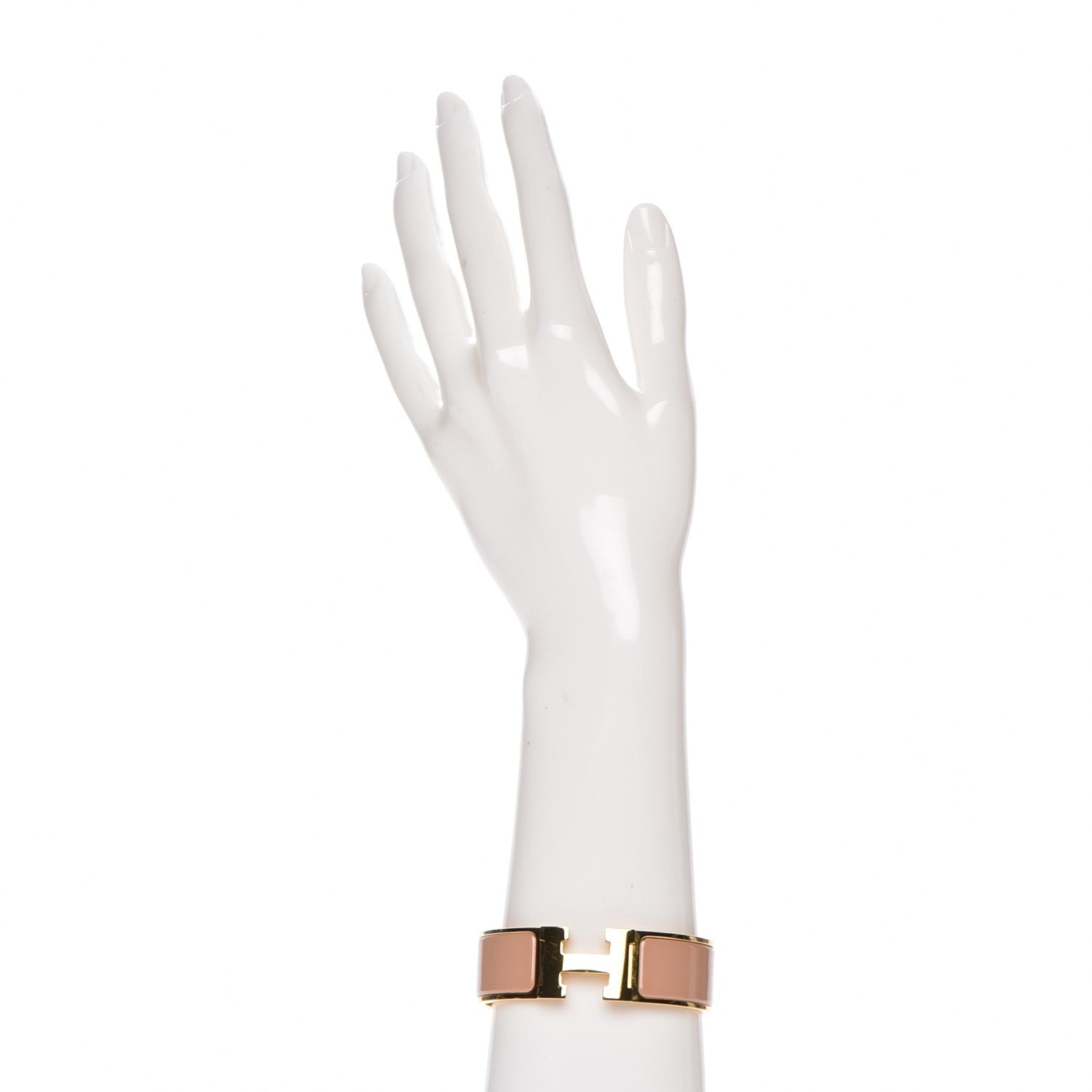 Hermes Enamel Wide Clic Clac H Bracelet GM Rose Poudre 2 of 5