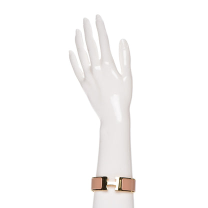 Hermes Enamel Wide Clic Clac H Bracelet GM Rose Poudre 2 of 5