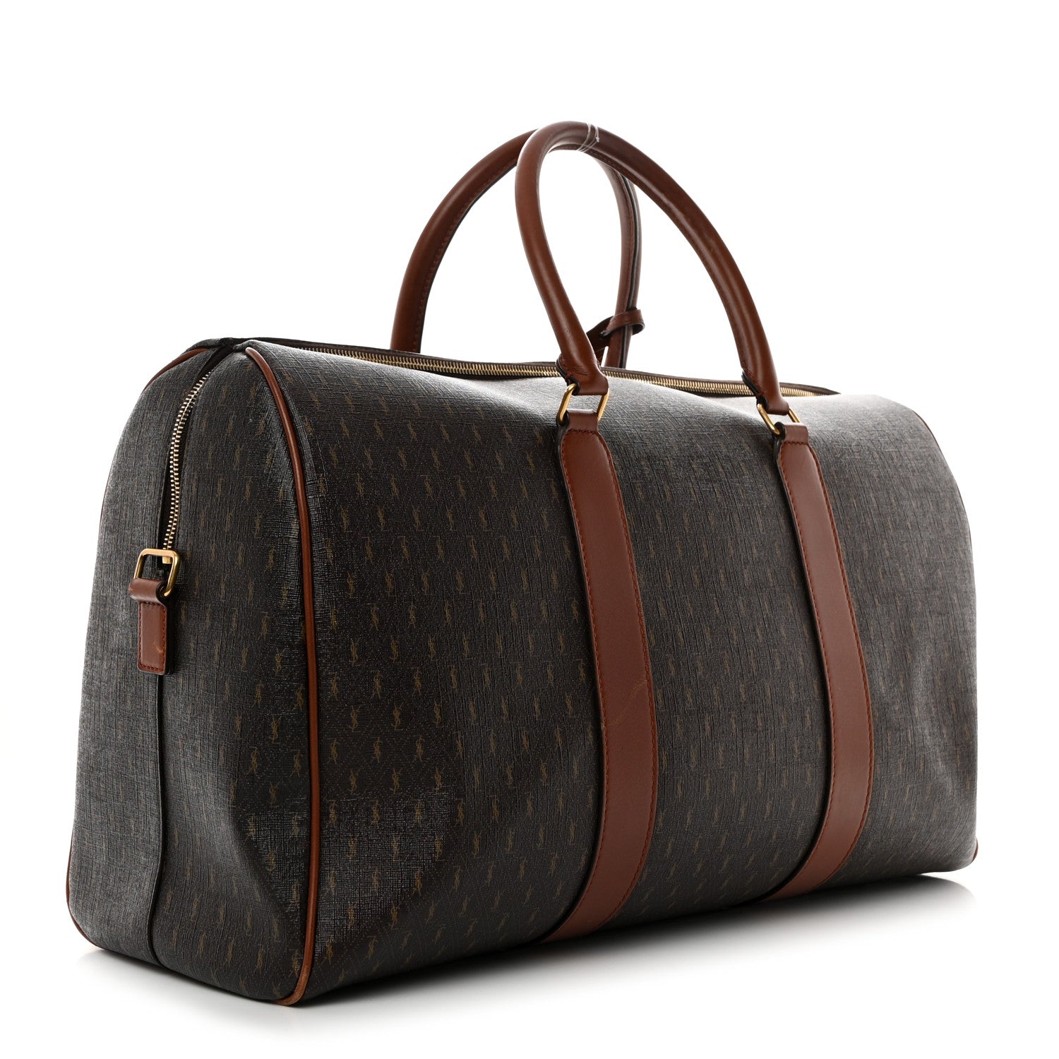 Saint Laurent Canvas Smooth Calfskin Le Monogramme Duffle Chestnut 2 of 14