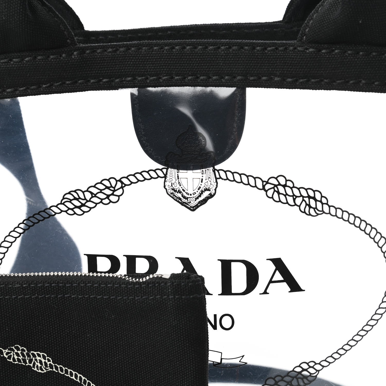 Prada Plexiglass Canapa Small Shopper Tote Black 10 of 10