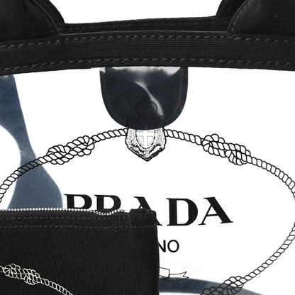 Prada Plexiglass Canapa Small Shopper Tote Black 10 of 10