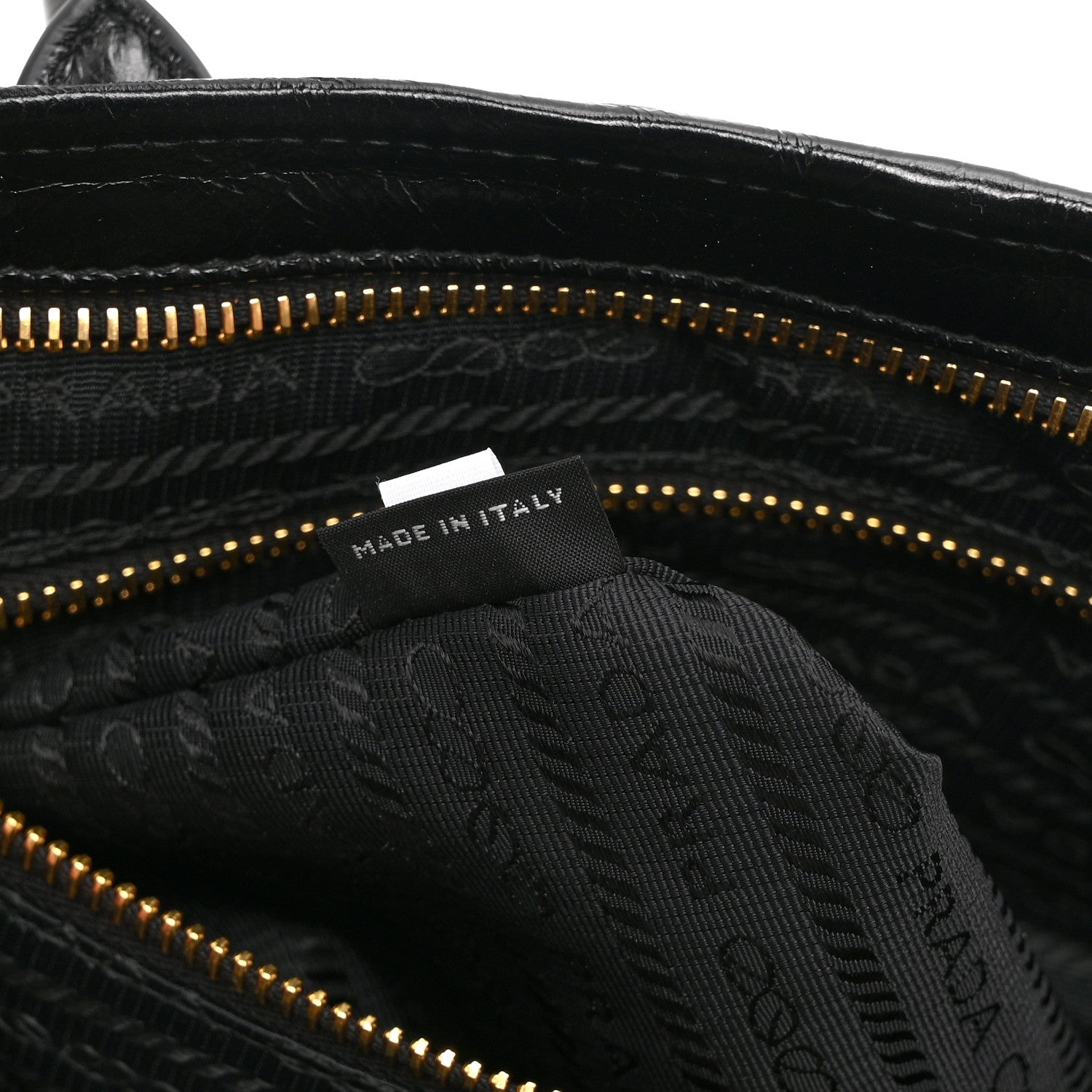 Prada Glossy Calfskin Triangle Large Bonnie Shoulder Bag Black 7 of 10