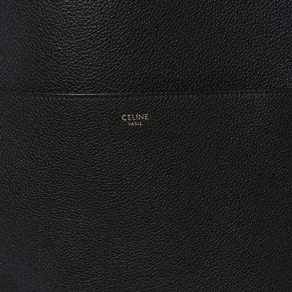 Celine Soft Grained Calfskin Sangle Bucket Bag Black 7 of 11