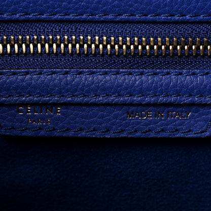 Celine Drummed Calfskin Mini Luggage Indigo 6 of 10