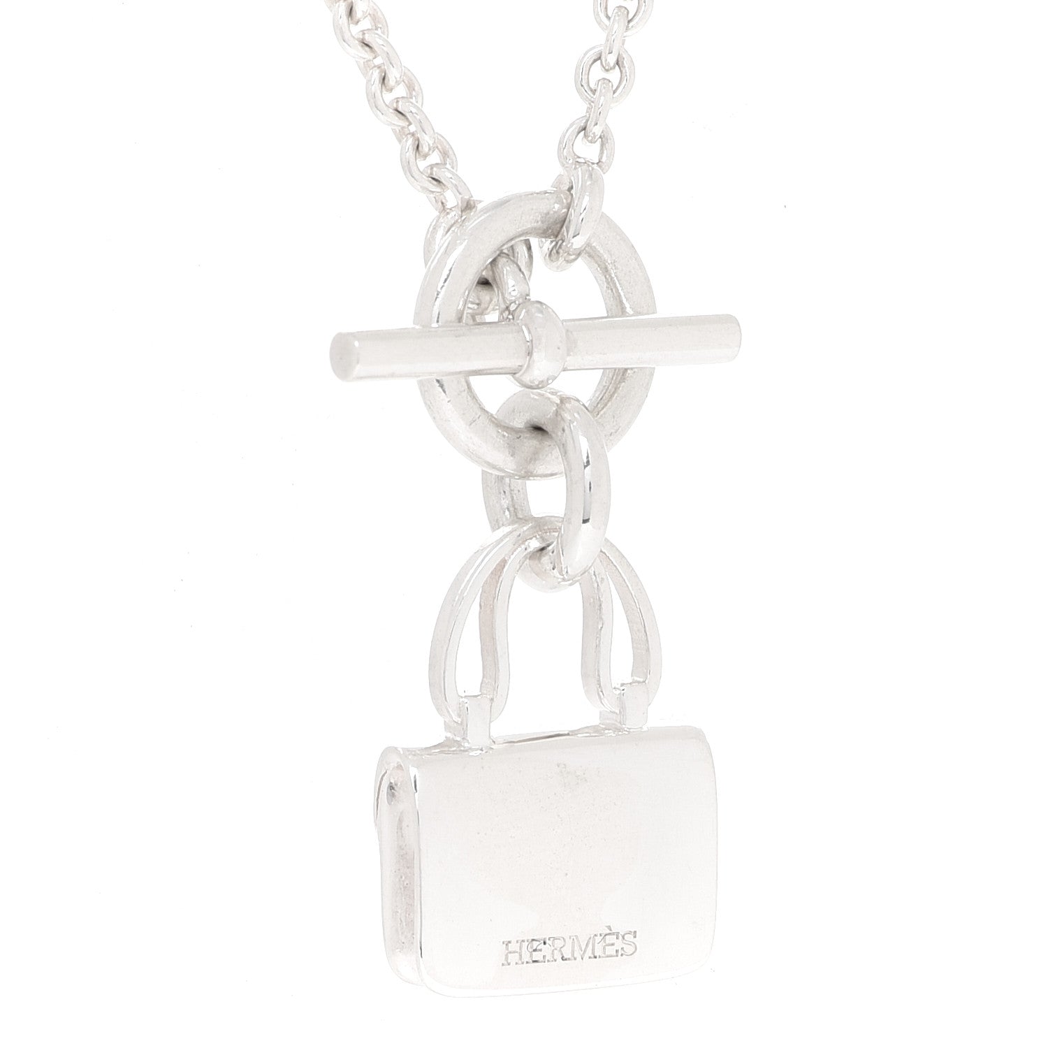 Hermes Sterling Silver Constance Amulettes Pendant Necklace 4 of 5
