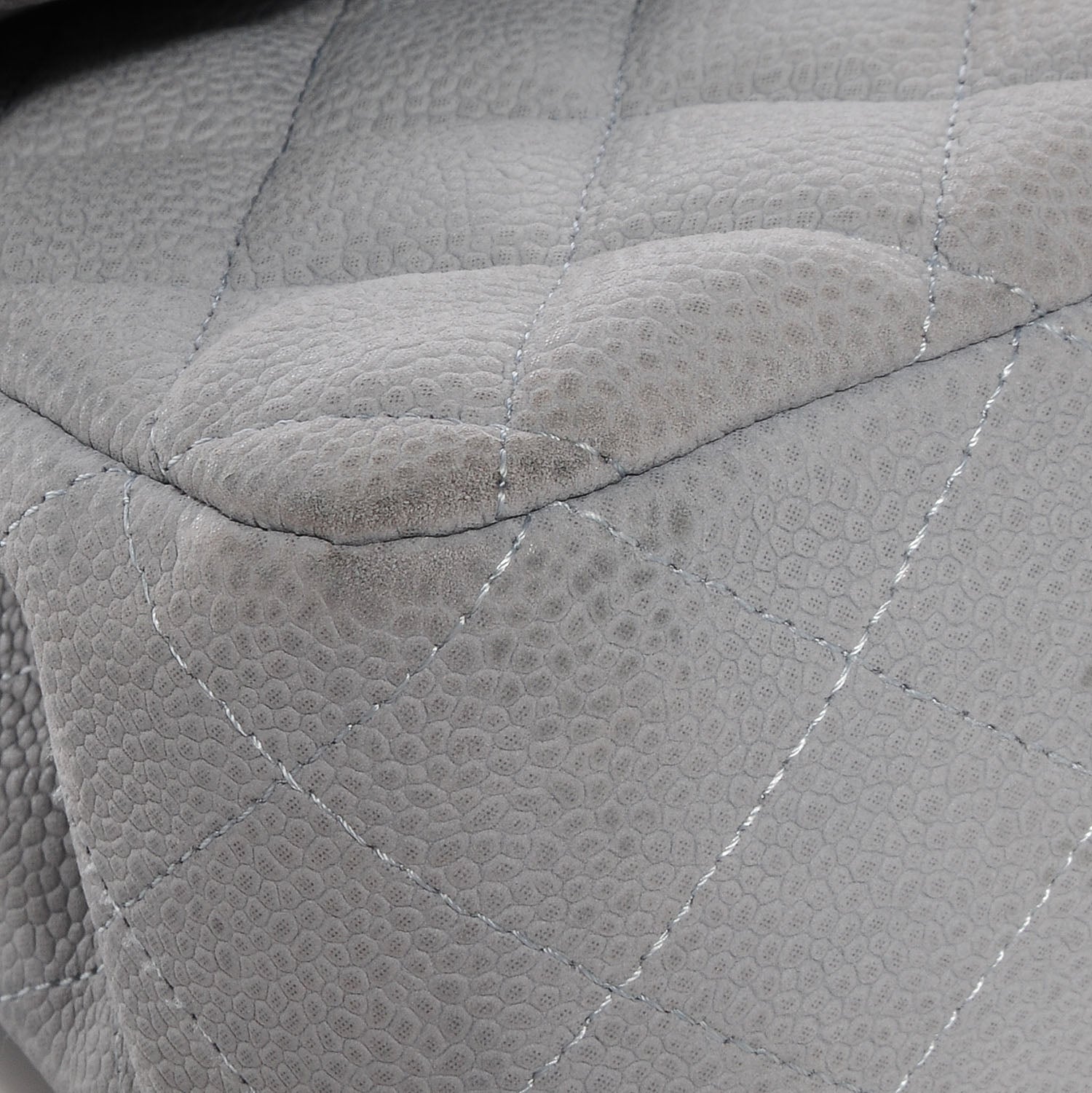 Chanel Iridescent Caviar Medium Double Flap Light Grey 5 of 9