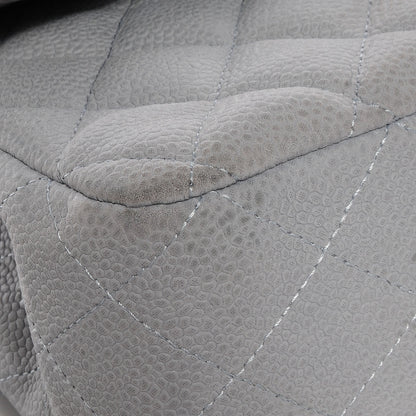 Chanel Iridescent Caviar Medium Double Flap Light Grey 5 of 9
