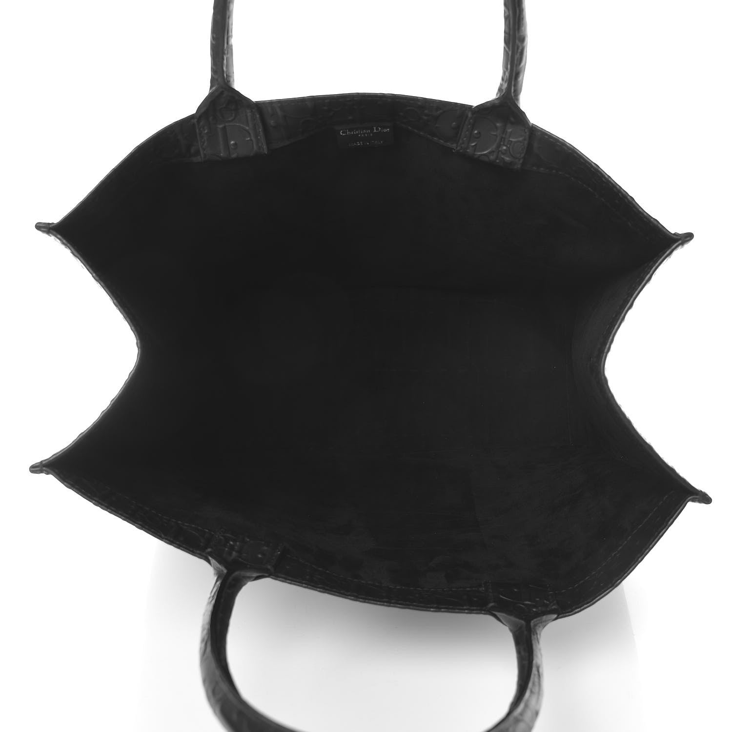 Christian Dior Oblique Calfskin Embossed Book Tote Black 5 of 13