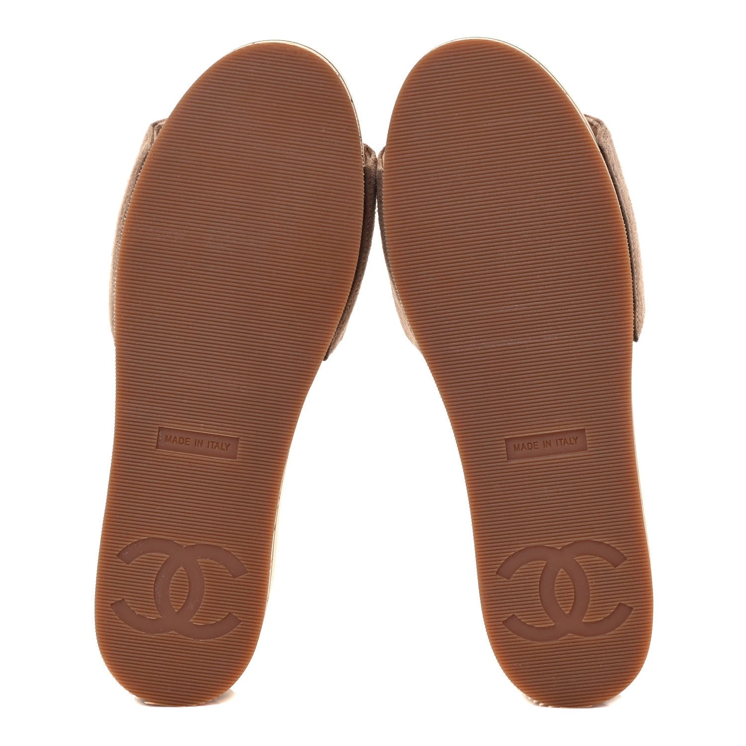 Chanel Suede Cork Mule Sandal 35 Beige Black 5 of 6