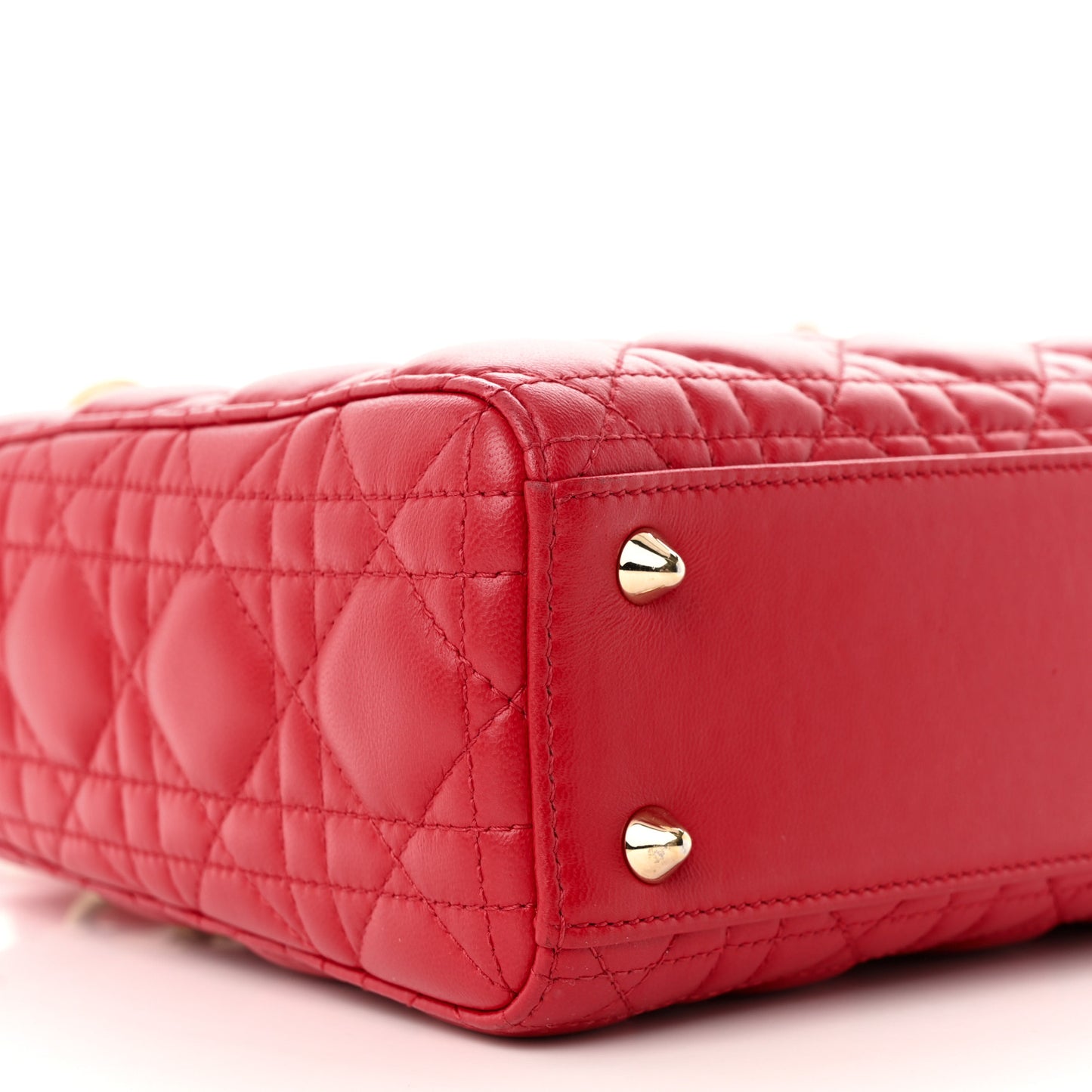 Lambskin Cannage Small Lucky Badges My Lady Dior Red