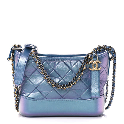 Chanel Iridescent Aged Calfskin Quilted Small Gabrielle Hobo Blue 1 of 10
