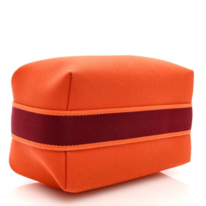 Hermes Canvas Small Bride-A-Brac Pouch Orange Burgundy 4 of 9
