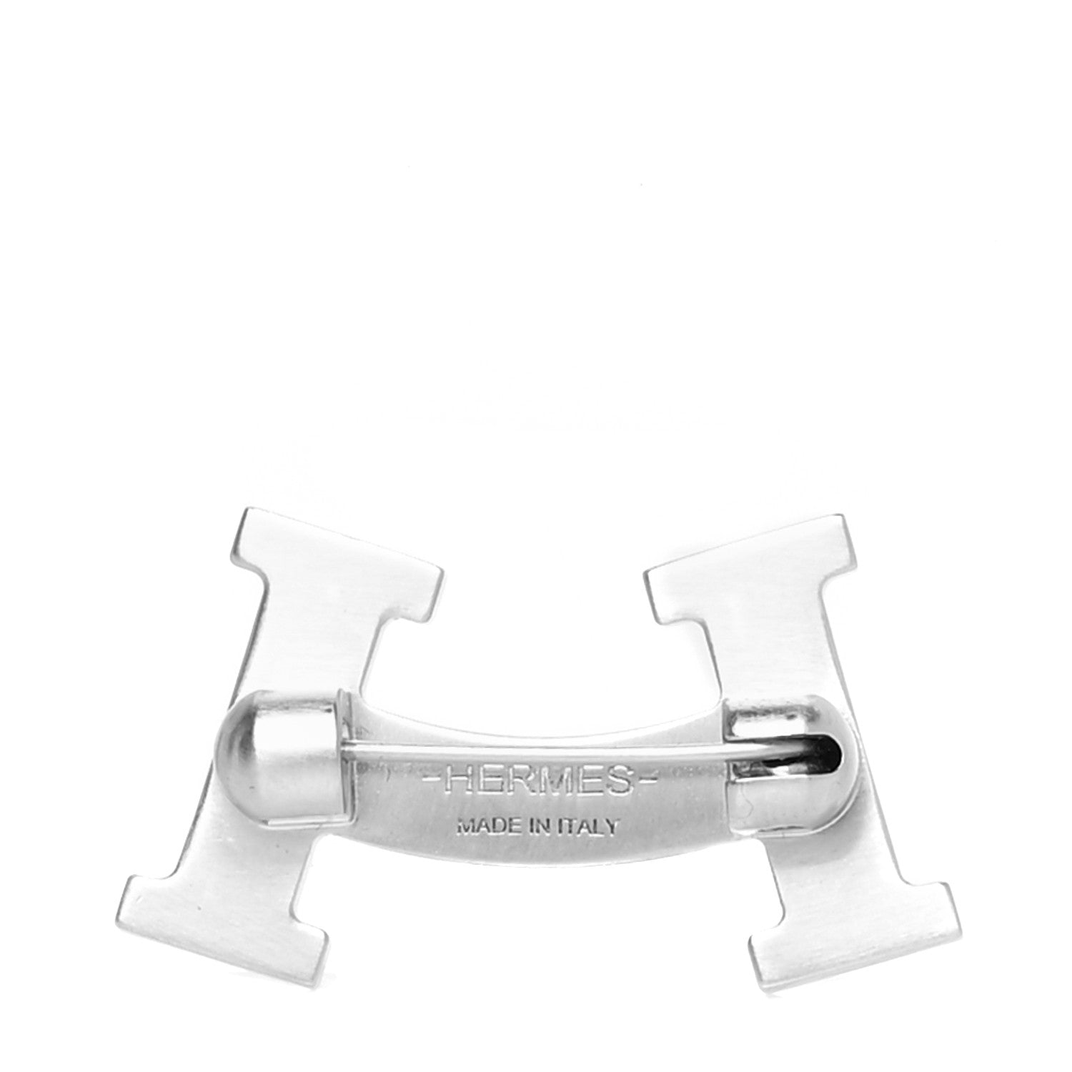 Hermes Palladium Smile H Brooch 3 of 4