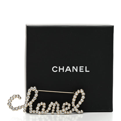 Chanel Metal Glass Swirling Pearls Brooch Pin Gold 5 of 5