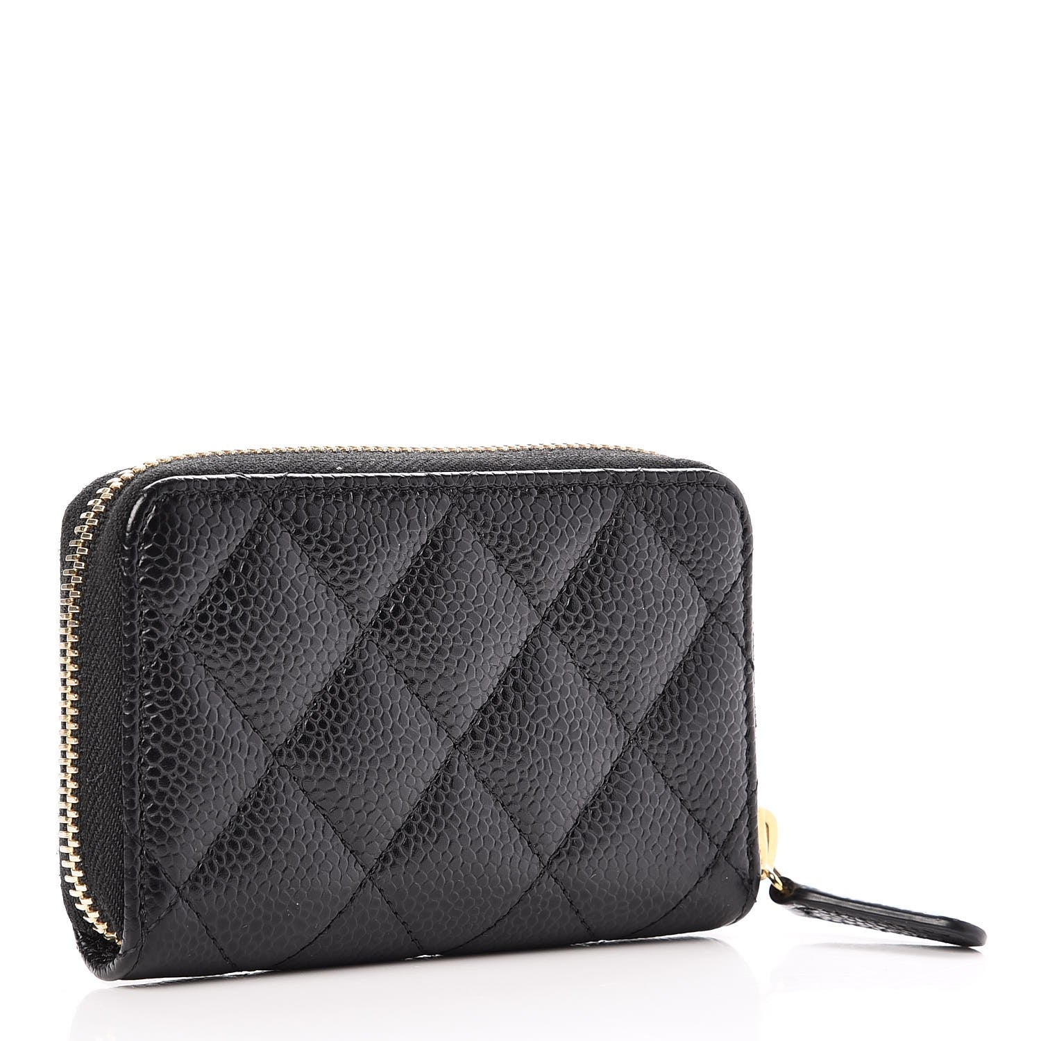 Chanel Caviar Quilted Zip Coin Purse Black 3 of 8