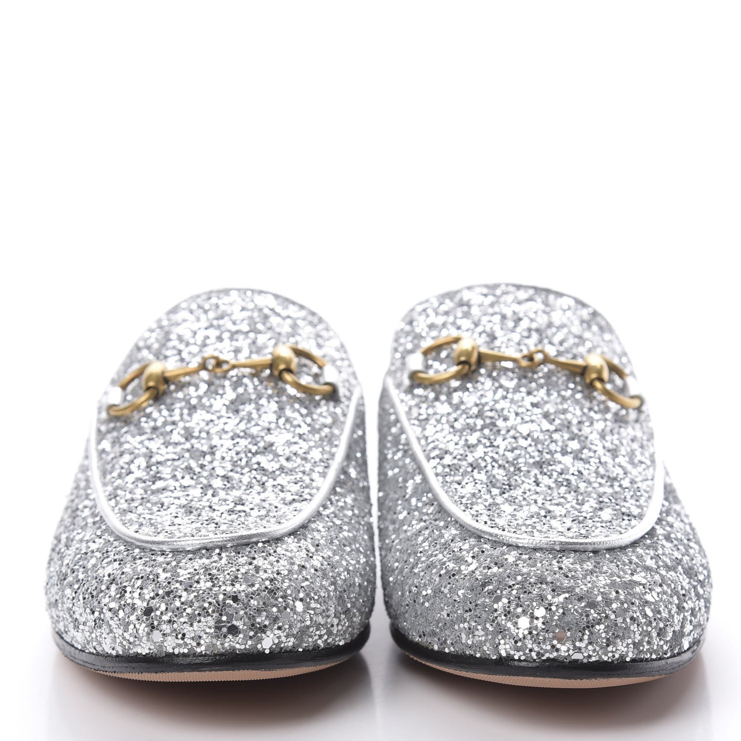 Glitter Womens Princetown Slippers 37.5 Silver