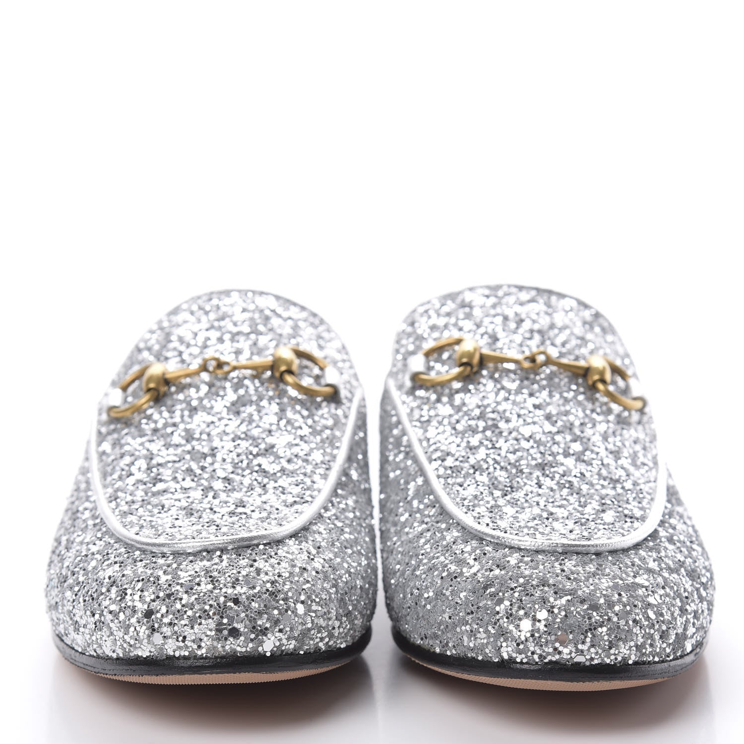 Gucci Glitter Womens Princetown Slippers 37.5 Silver 2 of 10