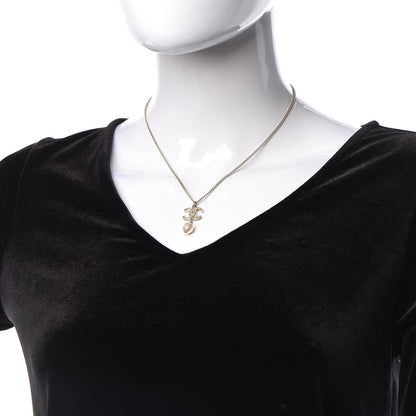 Chanel Pearl CC Drop Necklace Gold 2 of 4