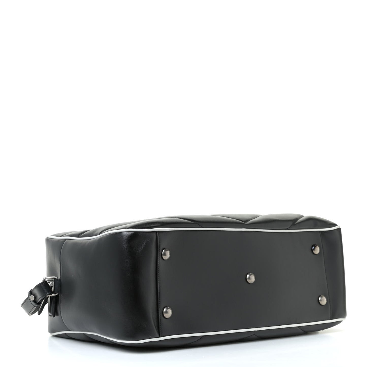Calfskin Medium Miles Logo Bowler Duffel Bag Black
