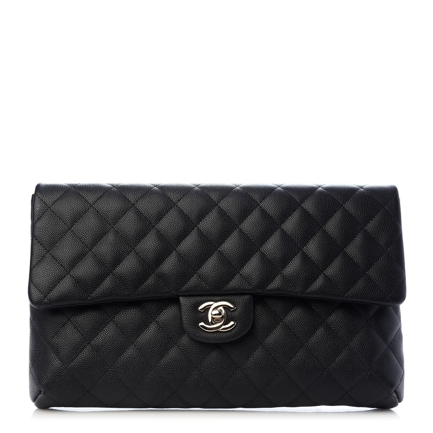 Chanel Caviar Quilted Flap Clutch Black 1 of 8