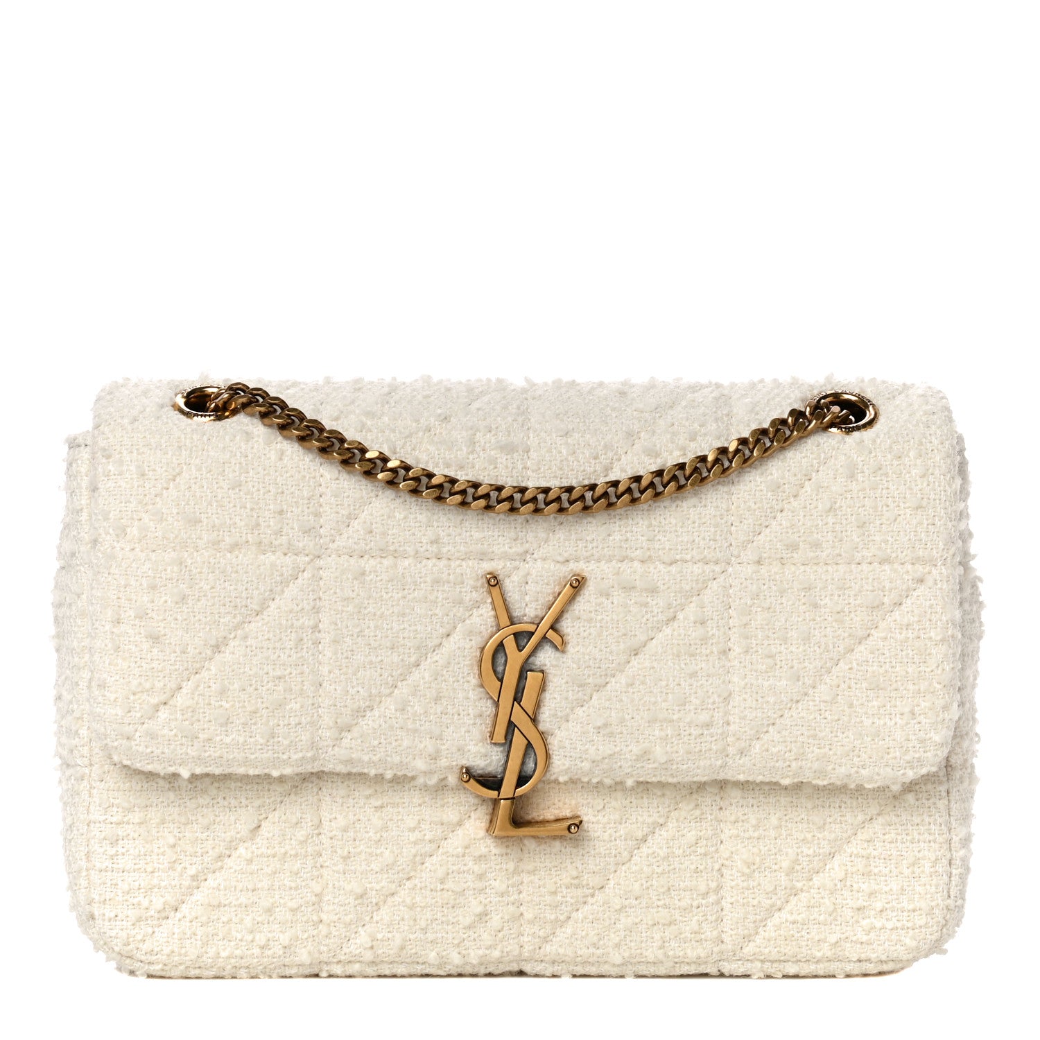 Saint Laurent Boucle Tweed Monogram Medium Jamie White 1 of 11