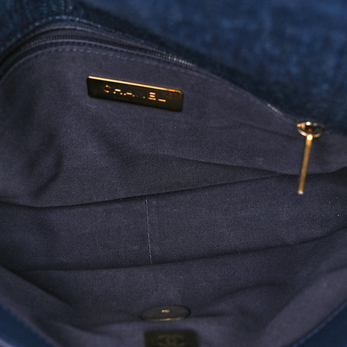 Denim Quilted Medium Chanel 19 Flap Blue