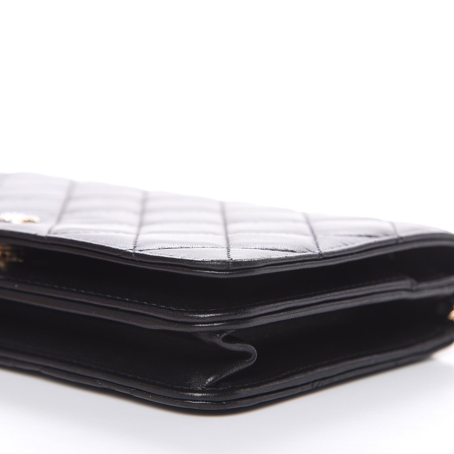 Chanel Lambskin Quilted Pearl Wallet On Chain WOC Black 10 of 14