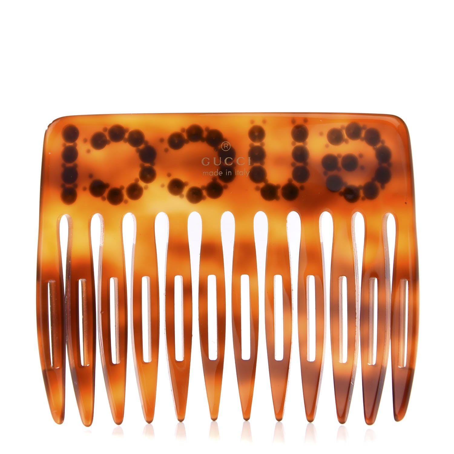 Gucci Resin Crystal Hair Comb Tortoiseshell 2 of 4