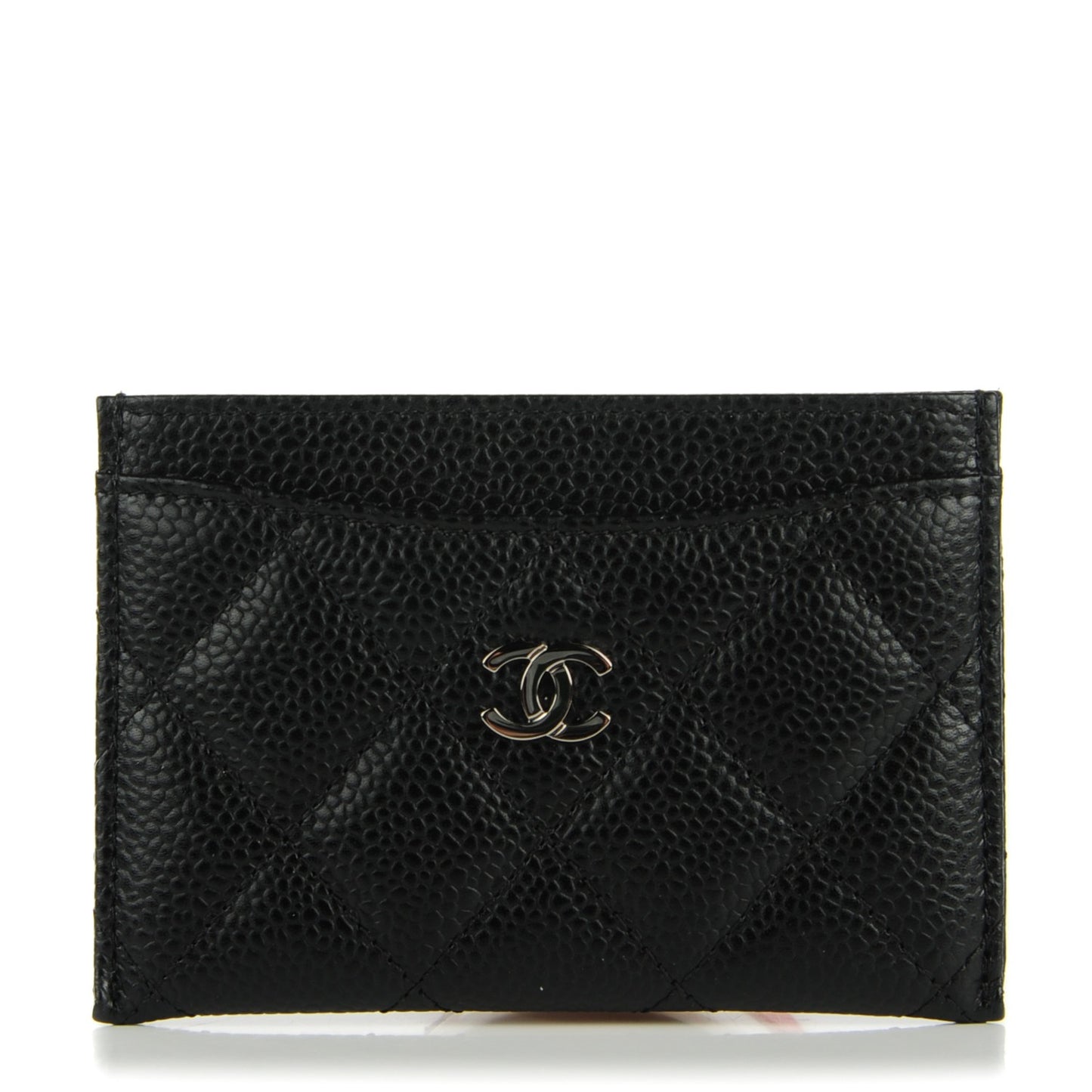 Caviar Quilted Card Holder Black