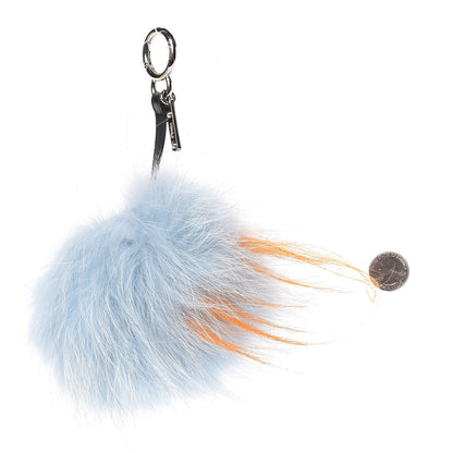 Fendi Fox Rabbit Goat Mink Fur Vitello Flamingo Dawny Monster Bag Bug Charm Azzurro Sky Orange Multicolor 2 of 4
