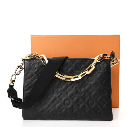 Louis Vuitton Lambskin Embossed Monogram Coussin MM Black 10 of 10
