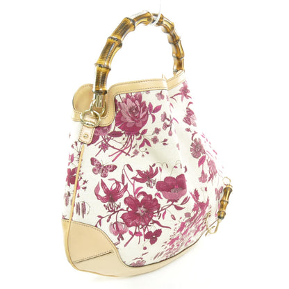 Gucci Canvas Floral Flora Peggy Bamboo Top Handle Hobo 3 of 8