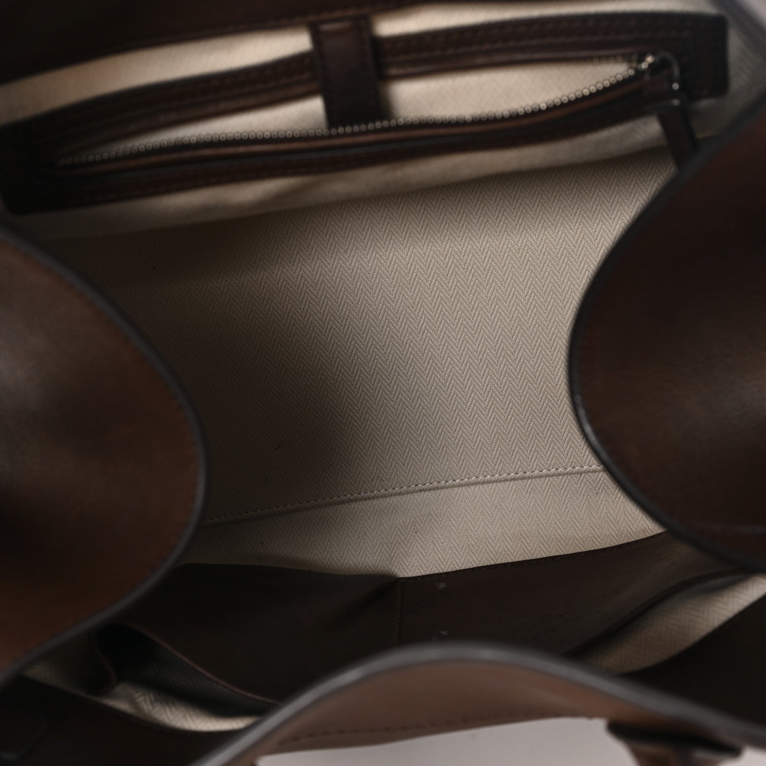 The Row Polished Saddle Calfskin Soft Margaux 15 Chestnut 5 of 10