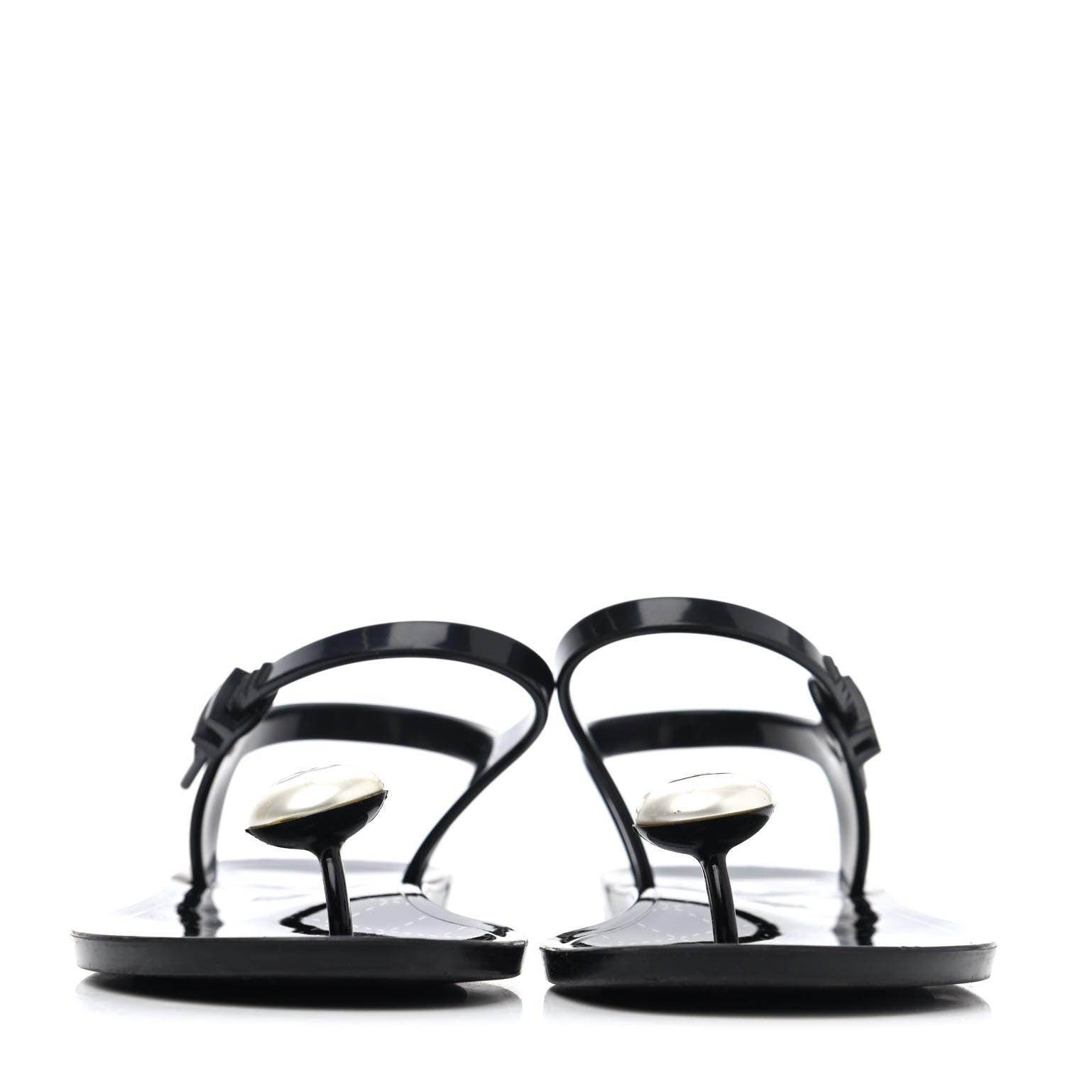 Chanel Jelly Pearl CC Thong Sandals 35 Black 2 of 4