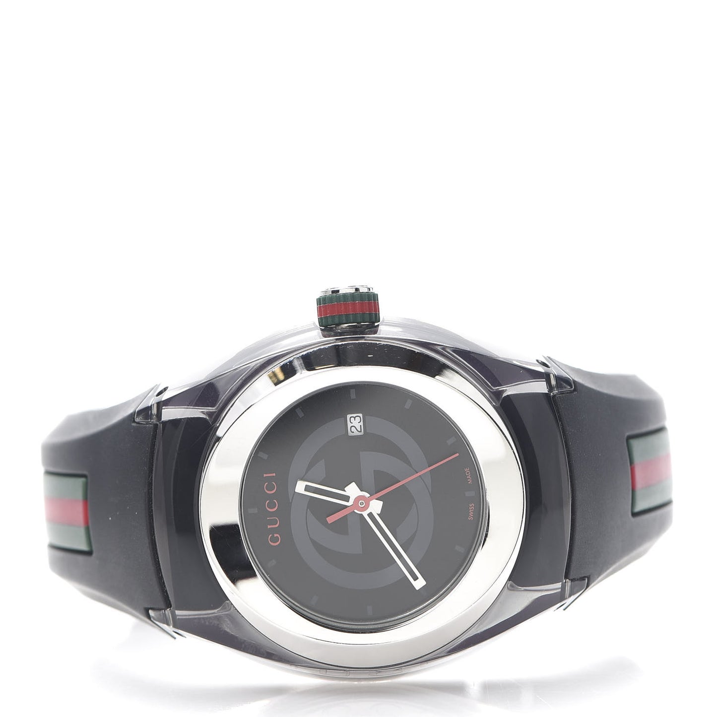 Stainless Steel Rubber 36mm Sync Web Quartz Watch Black