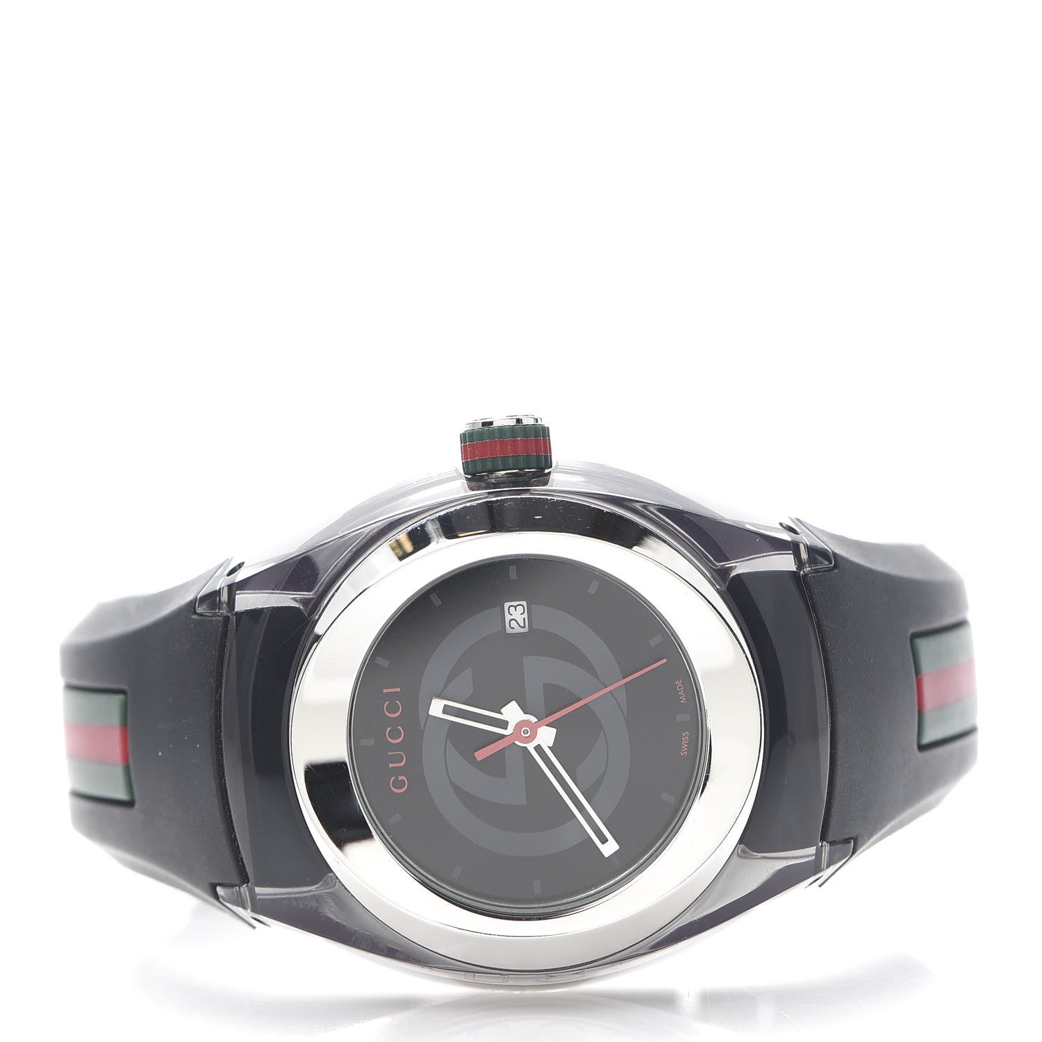 Gucci Stainless Steel Rubber 36mm Sync Web Quartz Watch Black 3 of 6