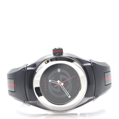 Gucci Stainless Steel Rubber 36mm Sync Web Quartz Watch Black 3 of 6
