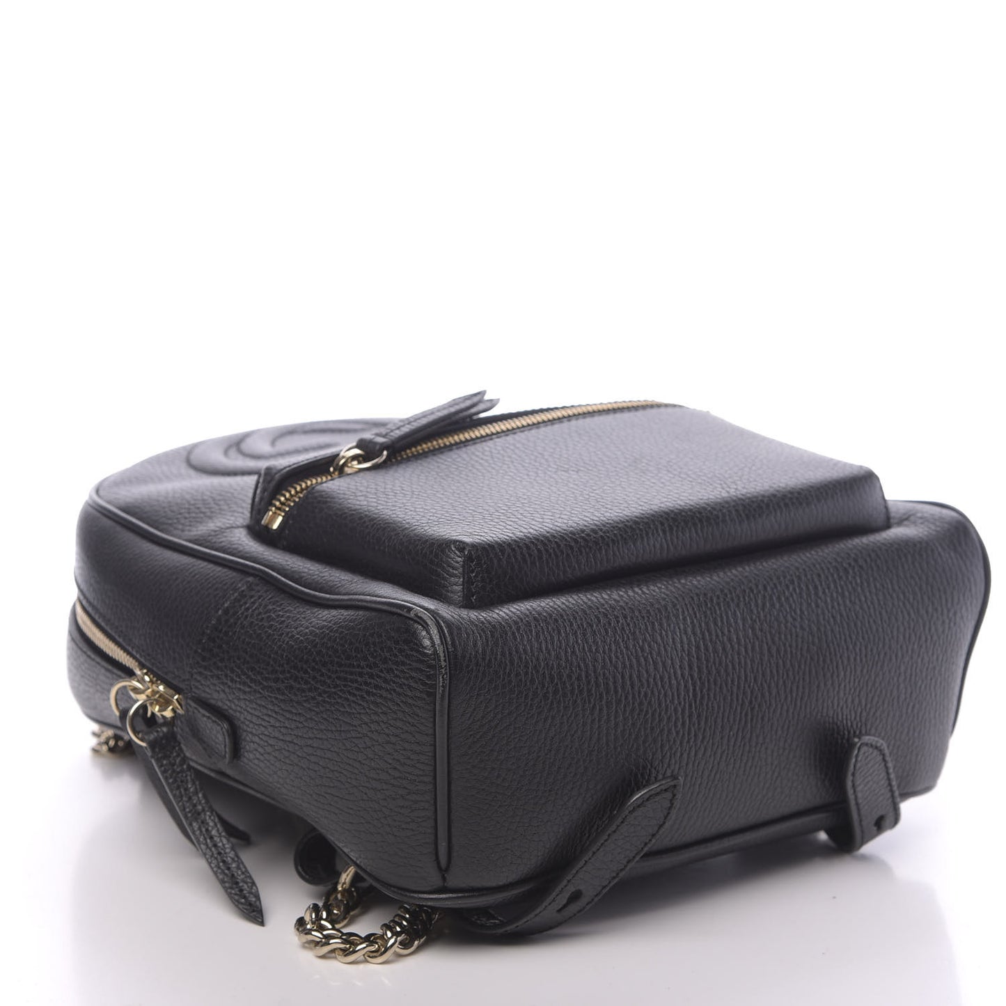 Pebbled Calfskin Soho Chain Backpack Black