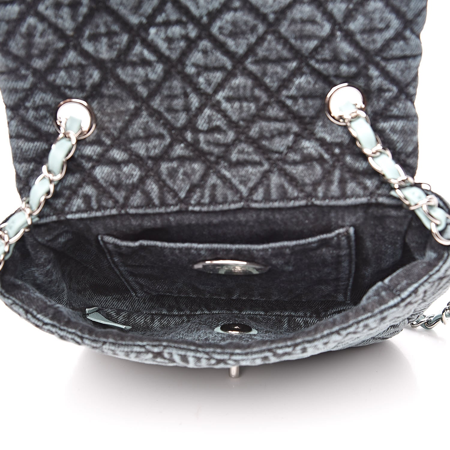Chanel Denim Quilted Small Denimpression Flap Blue Black 5 of 11