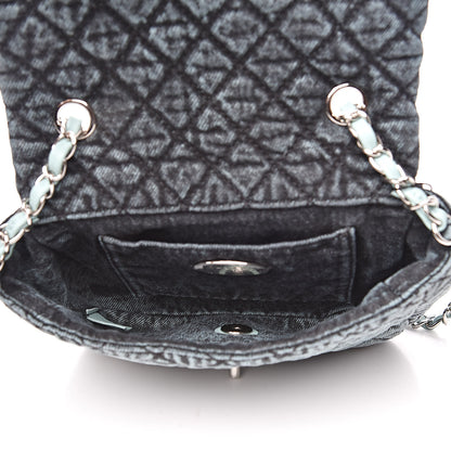 Chanel Denim Quilted Small Denimpression Flap Blue Black 5 of 11